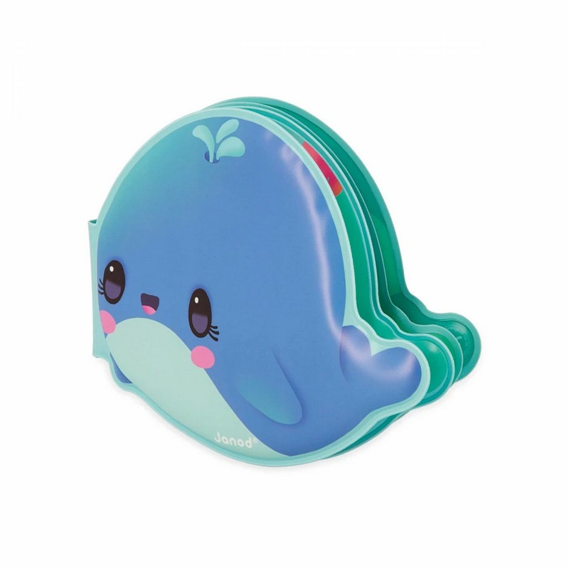 Libro da bagno per bambini a forma di balena con teneri animali acquatici